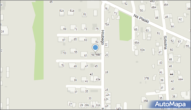 Ruda Śląska, Hrubego Jana, ks., 59a, mapa Rudy Śląskiej