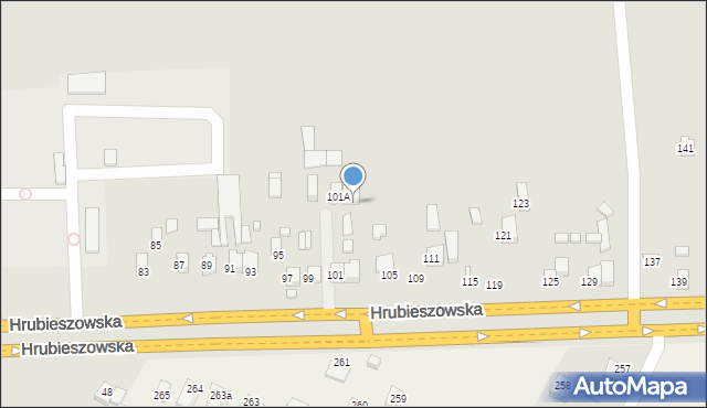 Zamość, Hrubieszowska, 103a, mapa Zamościa