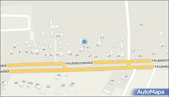 Zamość, Hrubieszowska, 113, mapa Zamościa