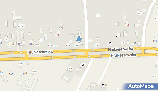 Zamość, Hrubieszowska, 131, mapa Zamościa