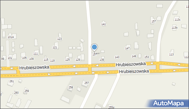Zamość, Hrubieszowska, 137, mapa Zamościa
