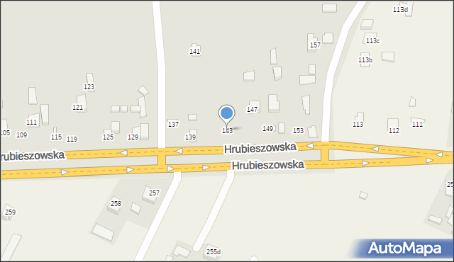 Zamość, Hrubieszowska, 143, mapa Zamościa