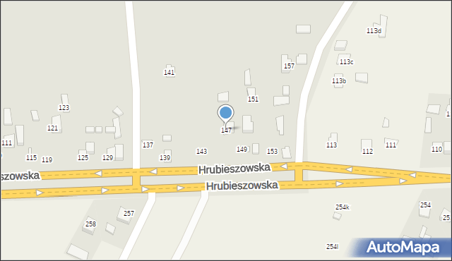 Zamość, Hrubieszowska, 147, mapa Zamościa