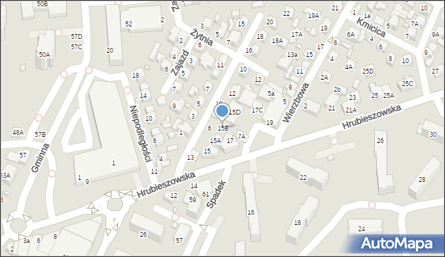 Zamość, Hrubieszowska, 15B, mapa Zamościa