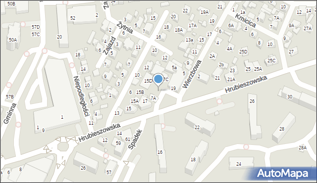 Zamość, Hrubieszowska, 17b, mapa Zamościa