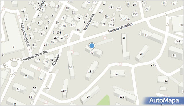 Zamość, Hrubieszowska, 22, mapa Zamościa