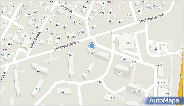 Zamość, Hrubieszowska, 30, mapa Zamościa