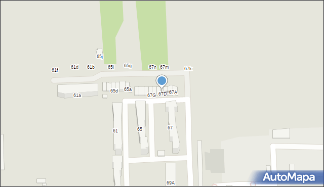 Zamość, Hrubieszowska, 67D, mapa Zamościa