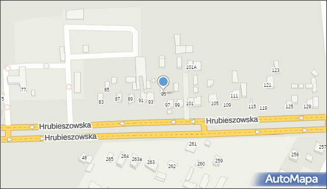 Zamość, Hrubieszowska, 95, mapa Zamościa