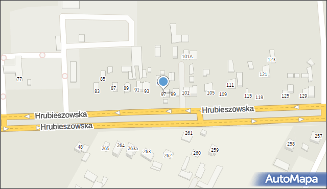 Zamość, Hrubieszowska, 97, mapa Zamościa