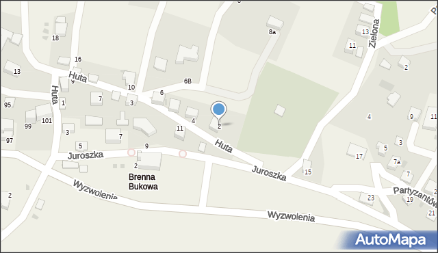 Brenna, Huta, 2, mapa Brenna