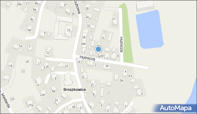 Broszkowice, Hutnicza, 3, mapa Broszkowice