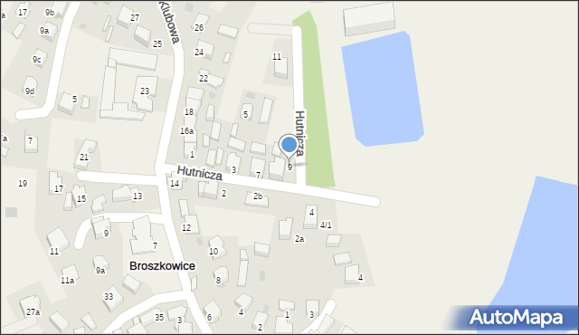 Broszkowice, Hutnicza, 9, mapa Broszkowice