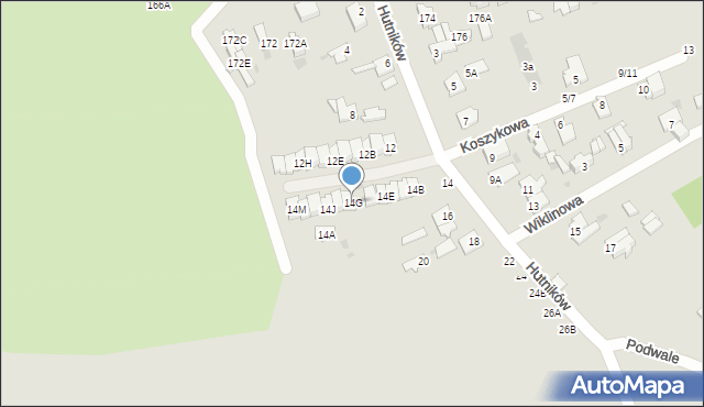 Częstochowa, Hutników, 14G, mapa Częstochowy