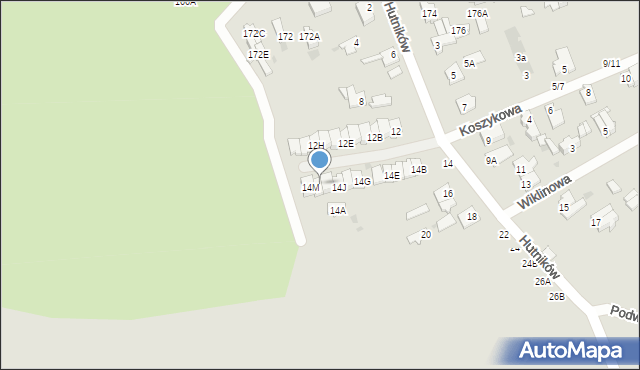 Częstochowa, Hutników, 14L, mapa Częstochowy