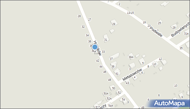 Częstochowa, Hutników, 40, mapa Częstochowy