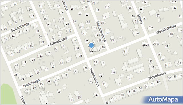 Częstochowa, Hubermana Bronisława, 27, mapa Częstochowy