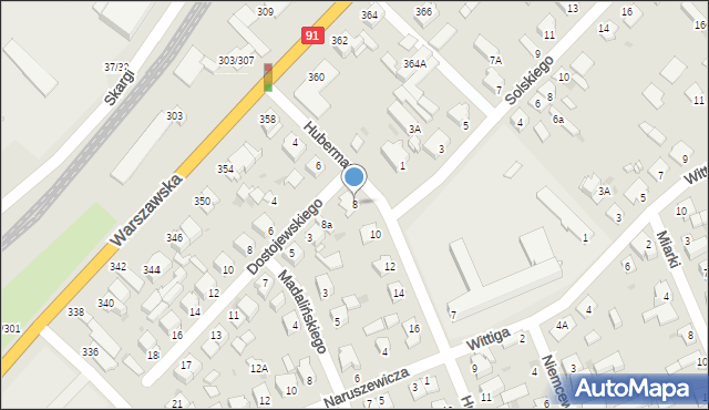 Częstochowa, Hubermana Bronisława, 8, mapa Częstochowy