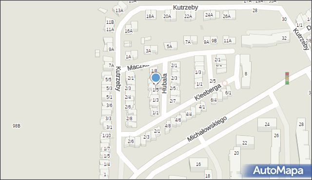 Częstochowa, Hubala Henryka, mjr., 1/5, mapa Częstochowy