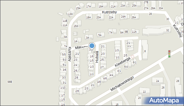 Częstochowa, Hubala Henryka, mjr., 1/7, mapa Częstochowy