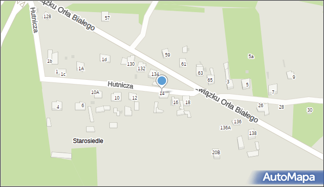 Dąbrowa Górnicza, Hutnicza, 14, mapa Dąbrowa Górnicza