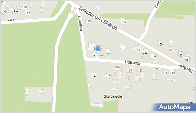 Dąbrowa Górnicza, Hutnicza, 1c, mapa Dąbrowa Górnicza