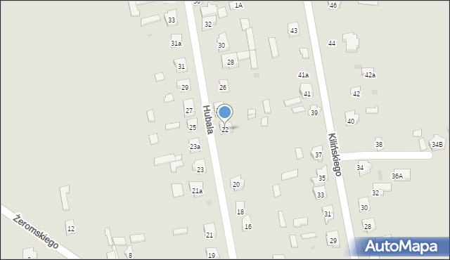 Drzewica, Hubala Henryka, mjr., 22, mapa Drzewica