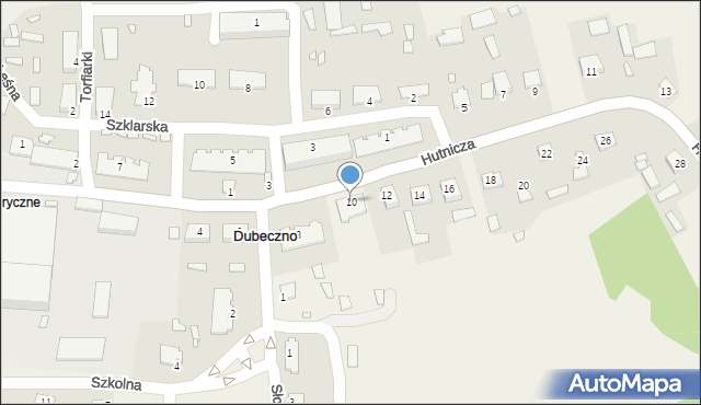 Dubeczno, Hutnicza, 10, mapa Dubeczno