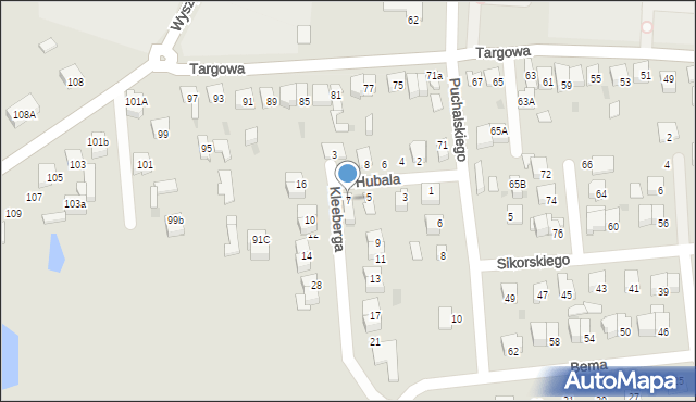 Garwolin, Hubala Henryka, mjr., 7, mapa Garwolin