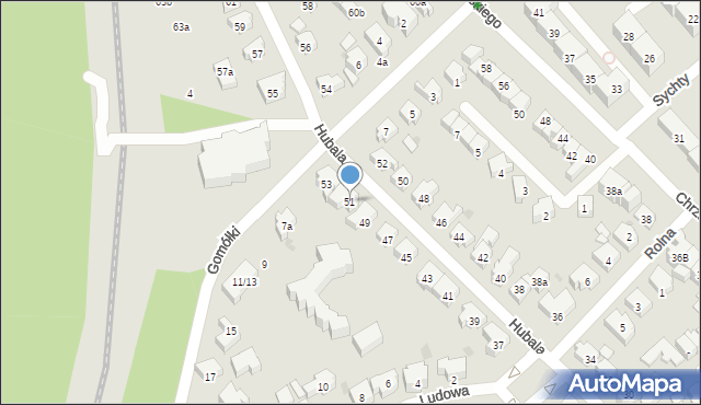 Gdańsk, Hubala Henryka, mjr., 51, mapa Gdańska