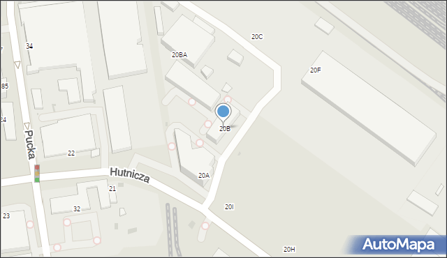 Gdynia, Hutnicza, 20B, mapa Gdyni