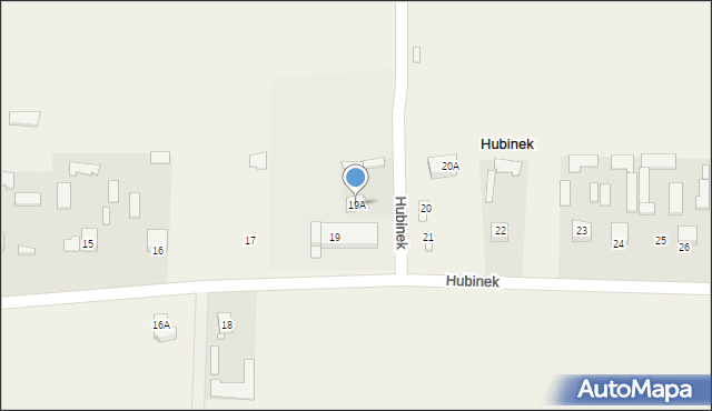 Hubinek, Hubinek, 19A, mapa Hubinek