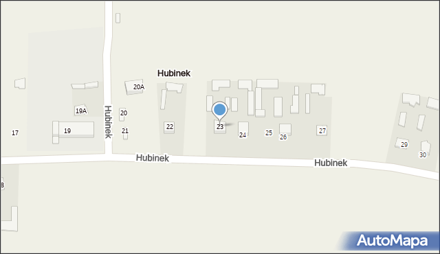 Hubinek, Hubinek, 23, mapa Hubinek