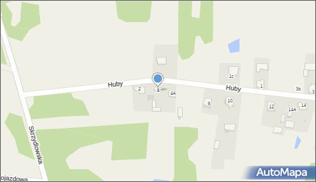 Huby, Huby, 4, mapa Huby