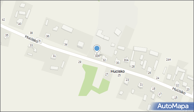 Hucisko, Hucisko, 32A, mapa Hucisko