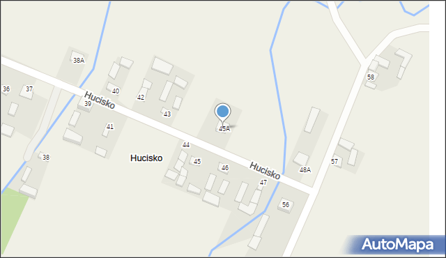 Hucisko, Hucisko, 45A, mapa Hucisko