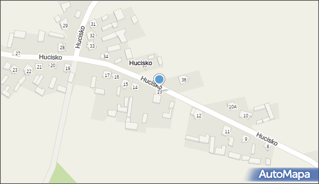 Hucisko, Hucisko, 13, mapa Hucisko