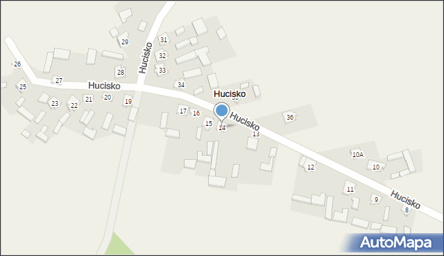 Hucisko, Hucisko, 14, mapa Hucisko