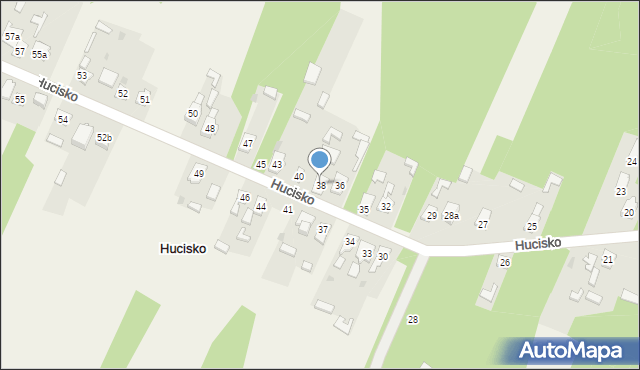 Hucisko, Hucisko, 38, mapa Hucisko