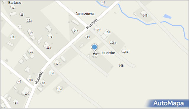 Hucisko, Hucisko, 95A, mapa Hucisko