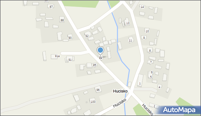 Hucisko, Hucisko, 94, mapa Hucisko