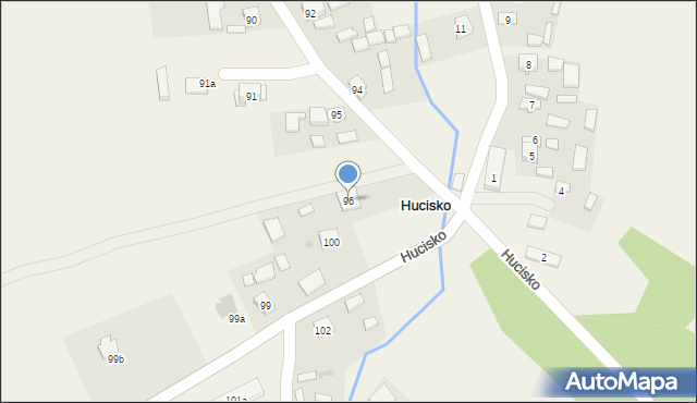 Hucisko, Hucisko, 96, mapa Hucisko