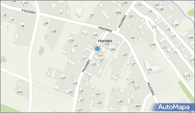 Hucisko, Hucisko, 128, mapa Hucisko