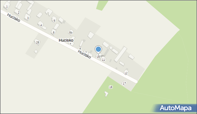 Hucisko, Hucisko, 10, mapa Hucisko