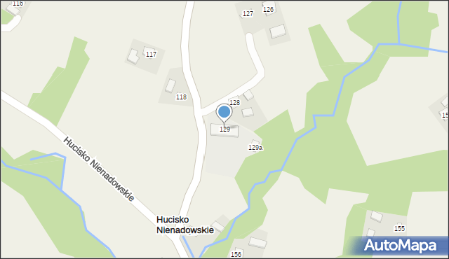 Hucisko Nienadowskie, Hucisko Nienadowskie, 129, mapa Hucisko Nienadowskie