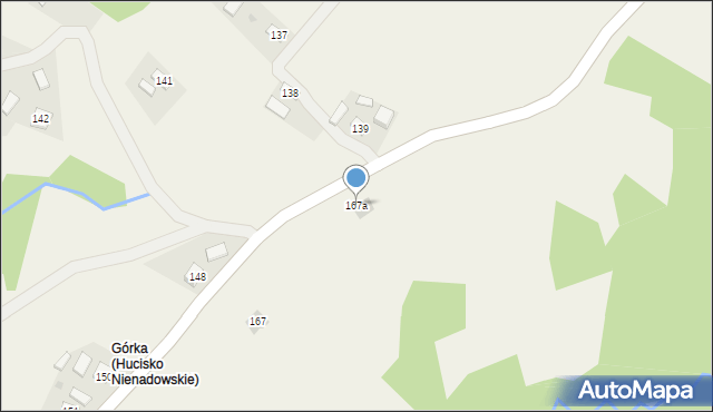 Hucisko Nienadowskie, Hucisko Nienadowskie, 167a, mapa Hucisko Nienadowskie