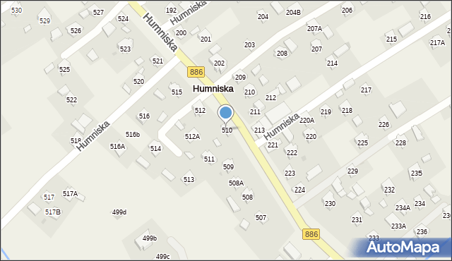Humniska, Humniska, 510, mapa Humniska