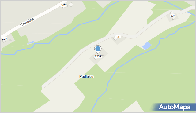 Humniska, Humniska, 833A, mapa Humniska