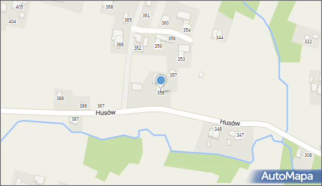 Husów, Husów, 358, mapa Husów