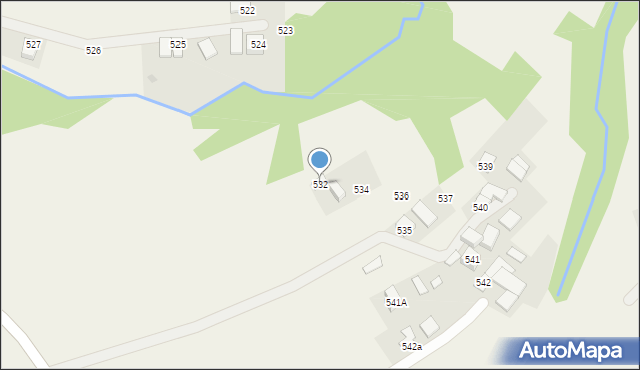 Husów, Husów, 532, mapa Husów